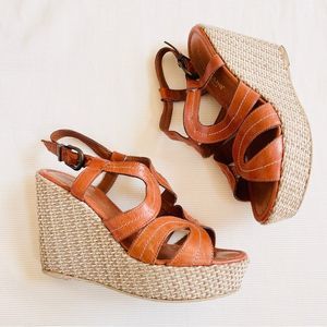 Women's Tan Wedge Sandals